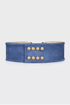 Suede belt with accent buckle