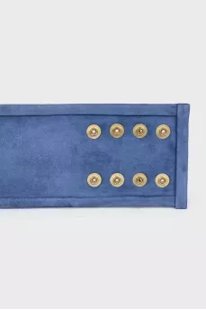 Suede belt with accent buckle
