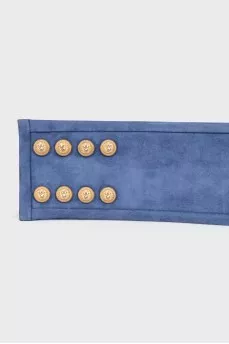 Suede belt with accent buckle