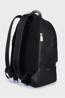 Men's leather backpack with tag
