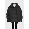 Oversized black down jacket