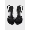 Sandals with golden heels