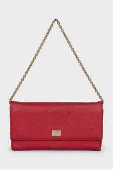 Red bag with a gold chain