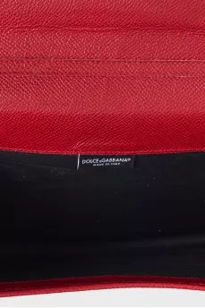 Red bag with a gold chain