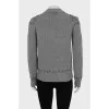 Gray sweater with crystals