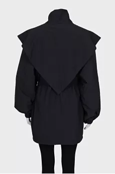 Black cloak with a high collar