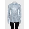 Shirt decorated with mirror mosaic