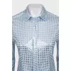 Shirt decorated with mirror mosaic