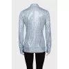 Shirt decorated with mirror mosaic