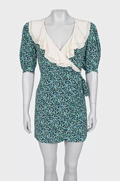 White collar dress with floral print