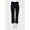 Trousers decorated with beads and crystals