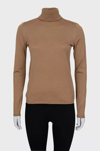 Brown high neck golf