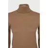 Brown high neck golf