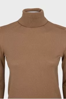 Brown high neck golf