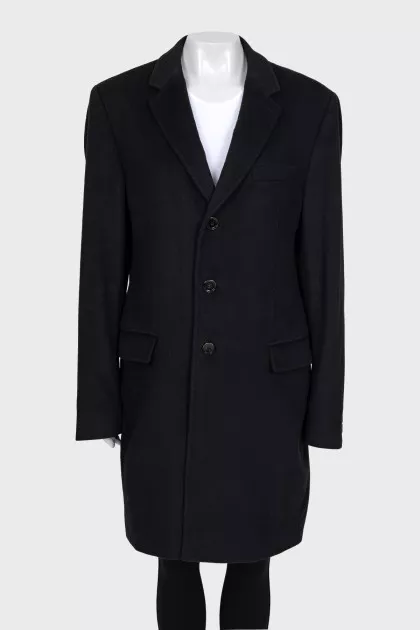 Men's straight wool coat