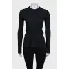 Fitted long sleeve zip-up top