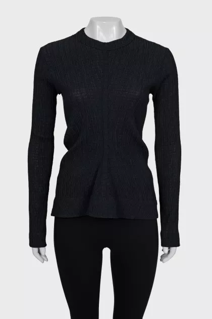 Fitted long sleeve zip-up top