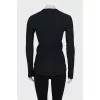 Fitted long sleeve zip-up top
