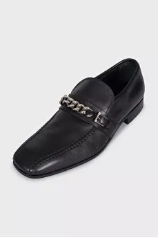 Men's leather shoes with chain
