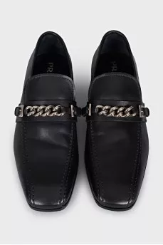 Men's leather shoes with chain