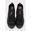 Leather sneakers with a textured sole