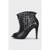 Leather ankle boots with print