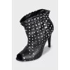 Leather ankle boots with print