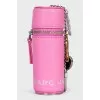 Pink leather case with pendant