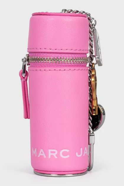 Pink leather case with pendant