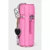 Pink leather case with pendant