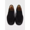 Men's black suede loafers