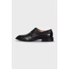 Men's leather shoes with silver logo