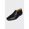 Men's leather shoes with silver logo