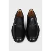 Men's leather shoes with silver logo