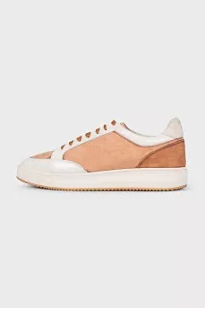 Men's brown leather sneakers