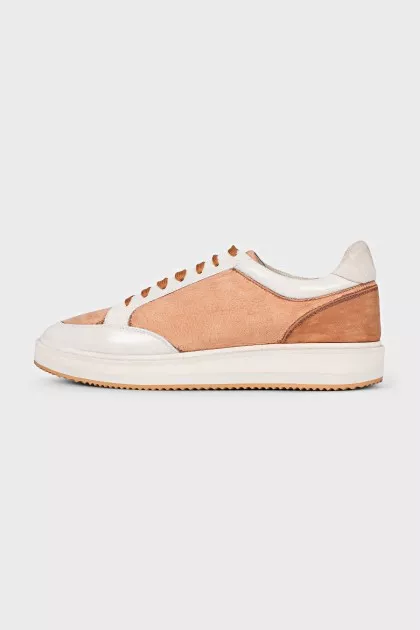 Men's brown leather sneakers