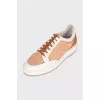 Men's brown leather sneakers