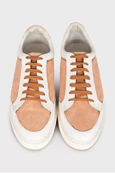 Men's brown leather sneakers