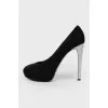 Rene Caovilla shoes with silver stilettos