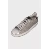 Silver leather sneakers