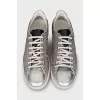 Silver leather sneakers