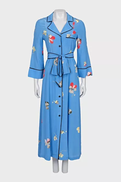 Silk robe dress with tag