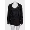 Silk mini dress with long sleeves