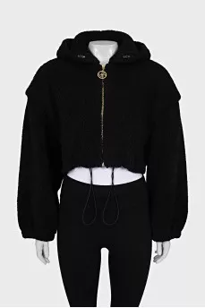 Cropped teddy jacket