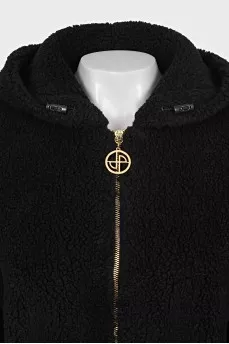 Cropped teddy jacket