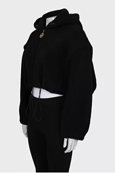 Cropped teddy jacket