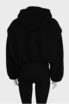 Cropped teddy jacket