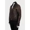 Leather jacket with buttons