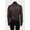 Leather jacket with buttons