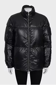 Black straight-cut down jacket